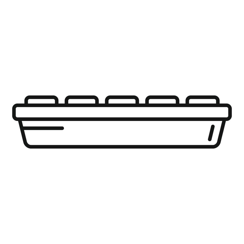 Square ice cube tray icon outline vector. Water container vector