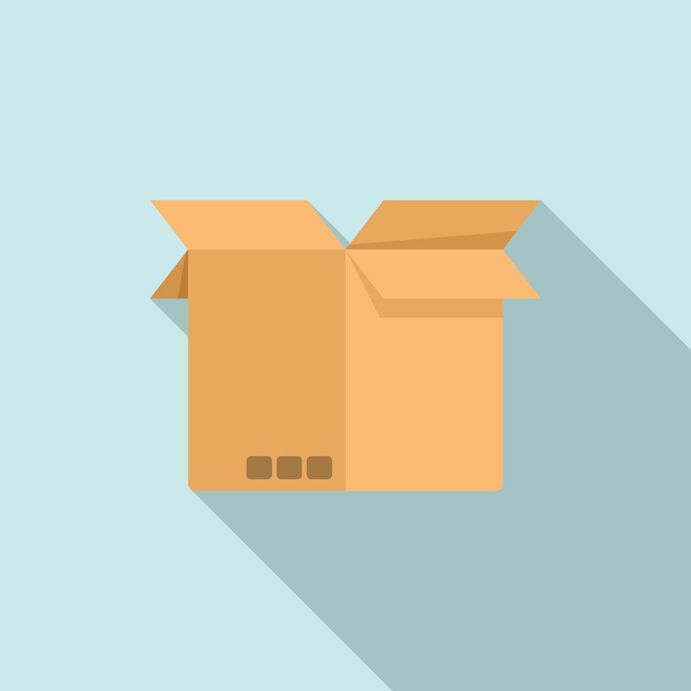 Box icon flat vector. Cardboard delivery vector