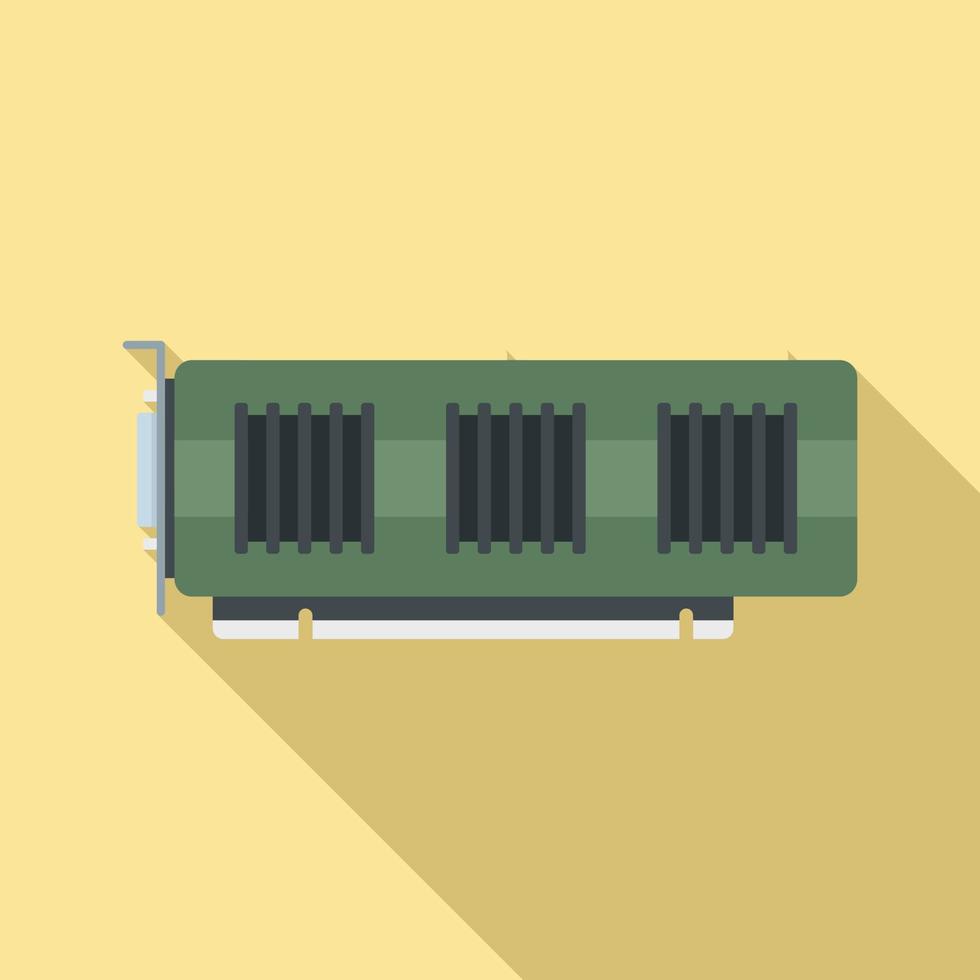 Cpu video card icon flat vector. Gpu fan vector