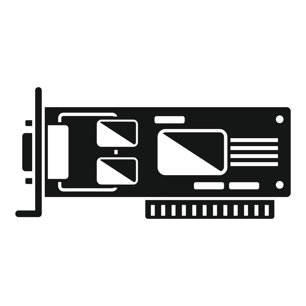 Video card display icon simple vector. Computer graphic vector