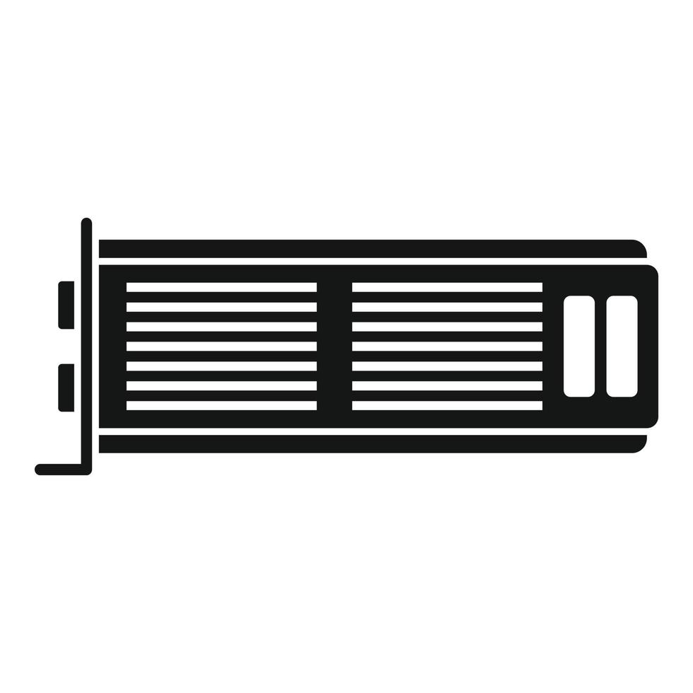 Pc video card icon simple vector. Gpu fan vector