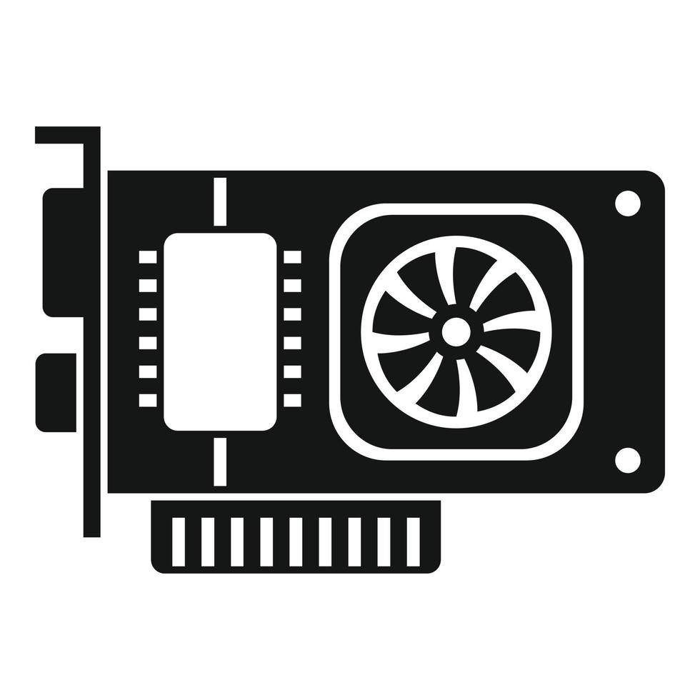 vector simple de icono de placa de tarjeta de video. gpu de la computadora