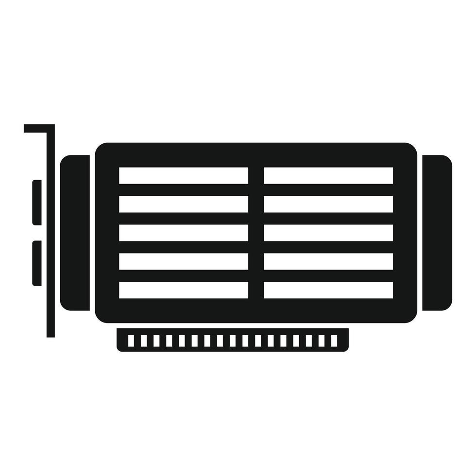 Computer video card icon simple vector. Gpu fan vector