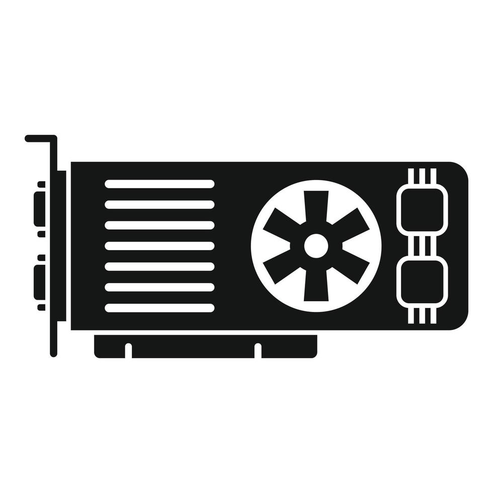 vector simple del icono del enfriador de la tarjeta de video. gpu de la computadora