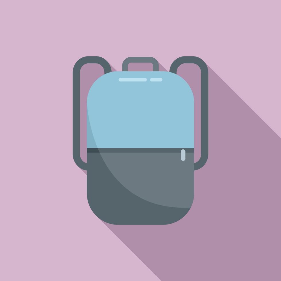School laptop backpack icon flat vector. Bag case vector
