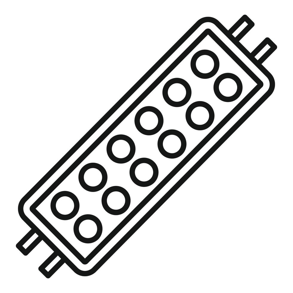 vector de contorno de icono de tira de led eléctrico. diodo de luz