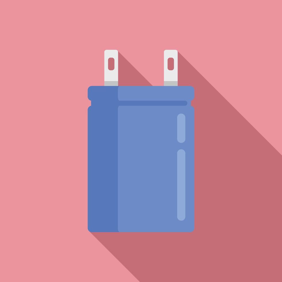 Semiconductor capacitor icon flat vector. Electric component vector