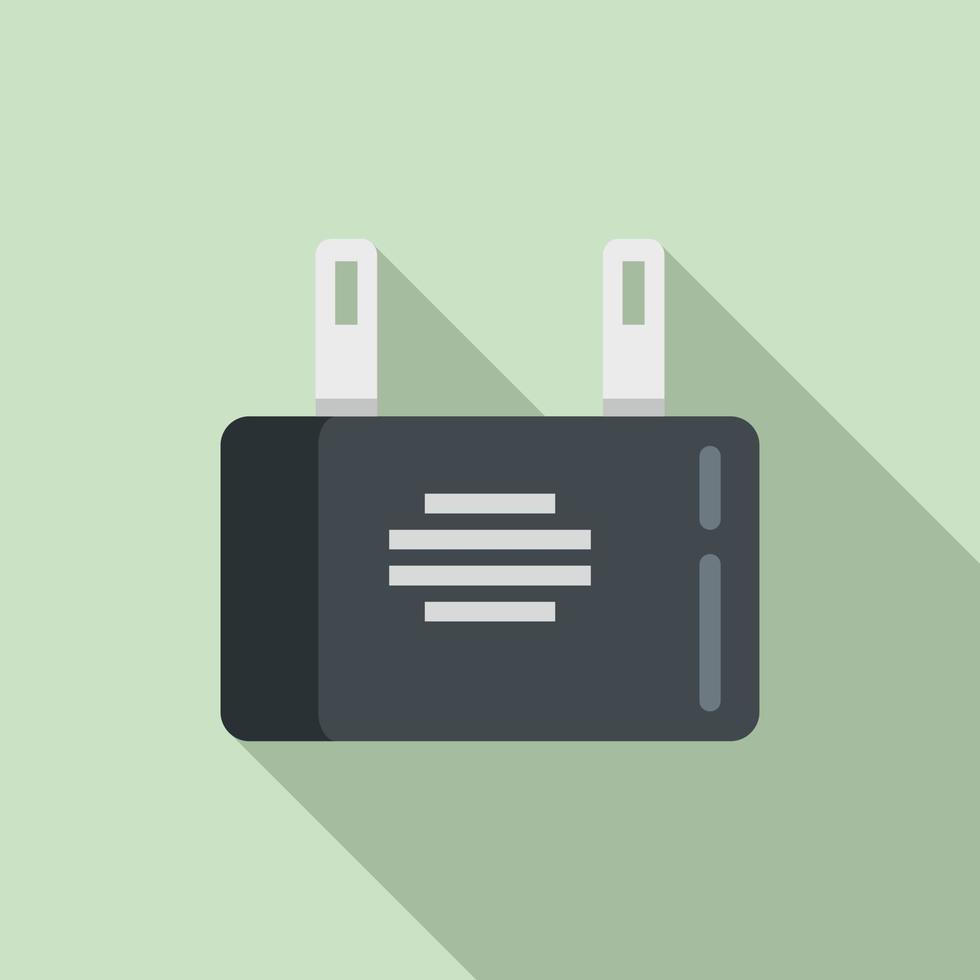 Electric capacitor icon flat vector. Resistor component vector