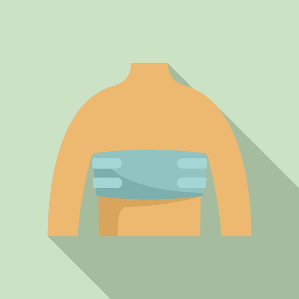 Damage lungs icon flat vector. Injury bandage vector