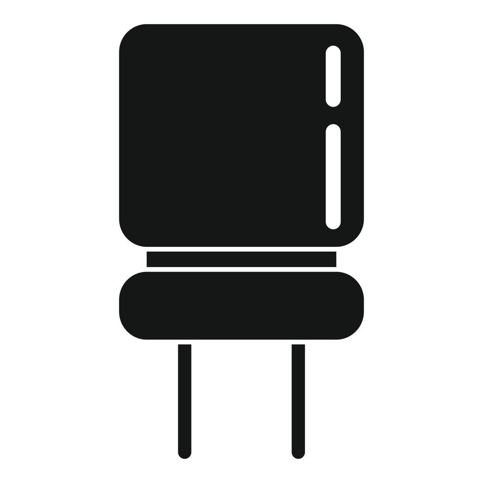 Resistance capacitor icon simple vector. Diode chip vector