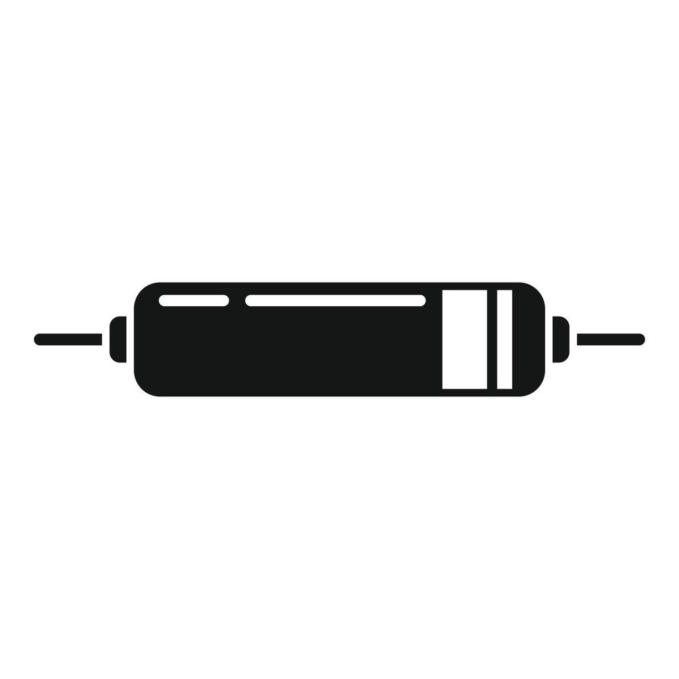 Electronic capacitor icon simple vector. Component resistor vector