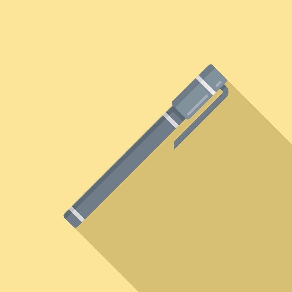 Signature pen icon flat vector. Nib tool vector