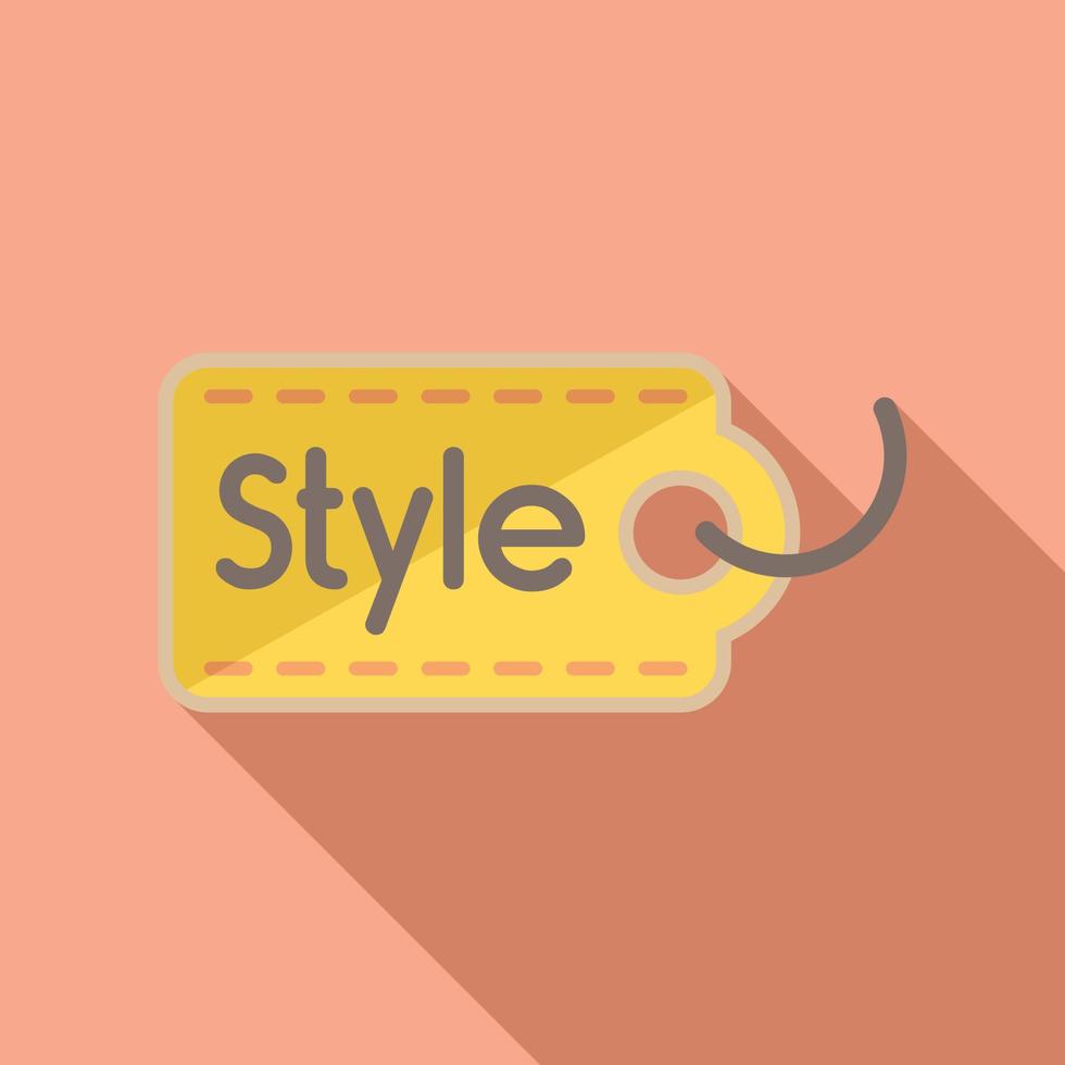 Tag style cloth icon flat vector. Fabric label vector