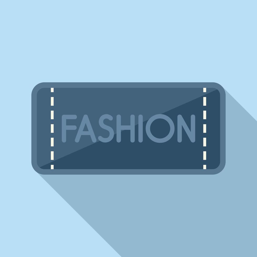 Blue fashion tag icon flat vector. Cotton fabric vector