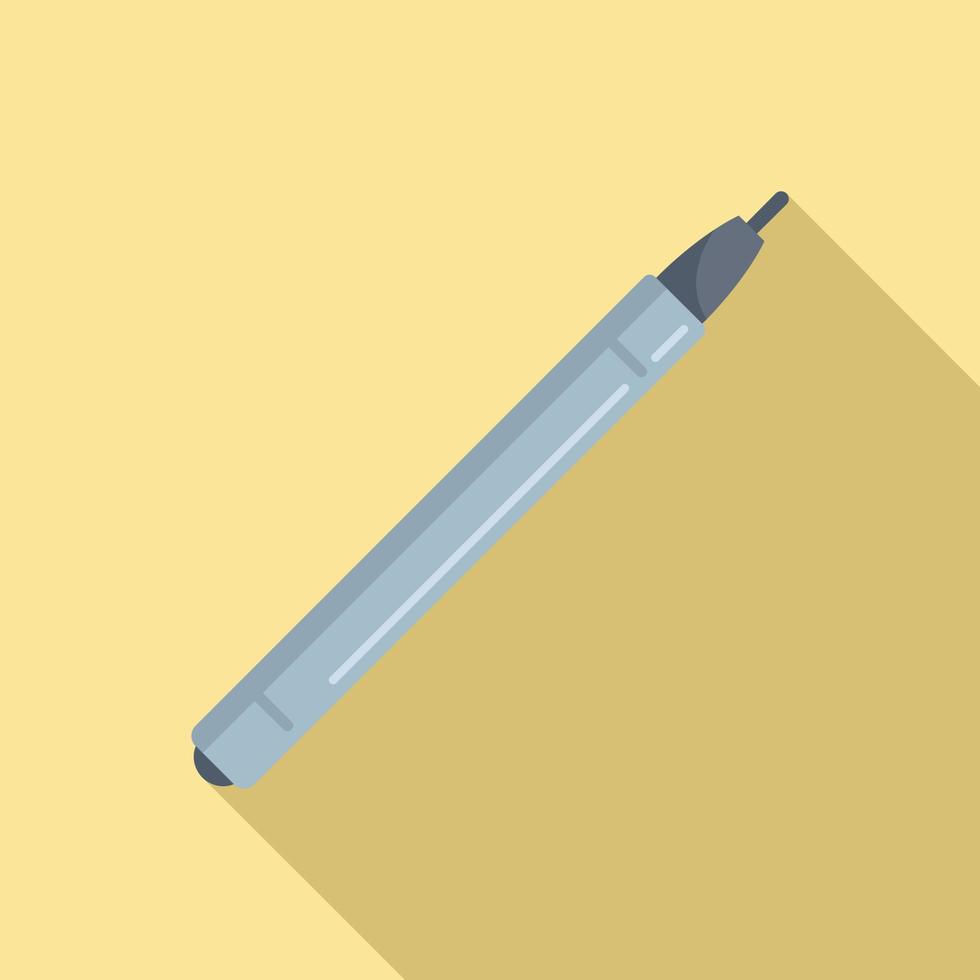 Writing pen icon flat vector. Ink signature vector