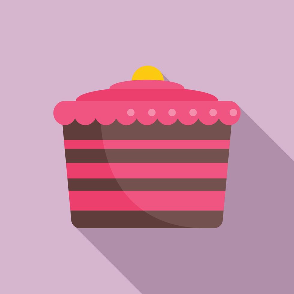 Decoration cake icon flat vector. Happy birthday vector