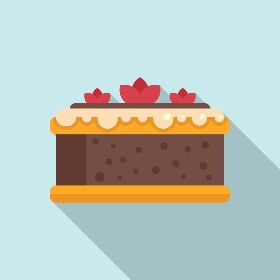Cake pastry icon flat vector. Sweet party vector