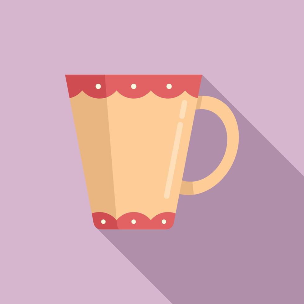 Warm mug icon flat vector. Hot ceramic vector