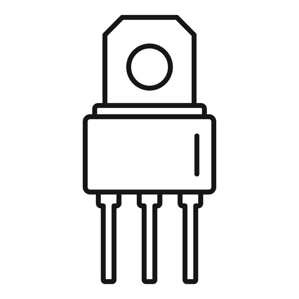 vector de contorno de icono de fototransistor de voltaje. regulador electrico