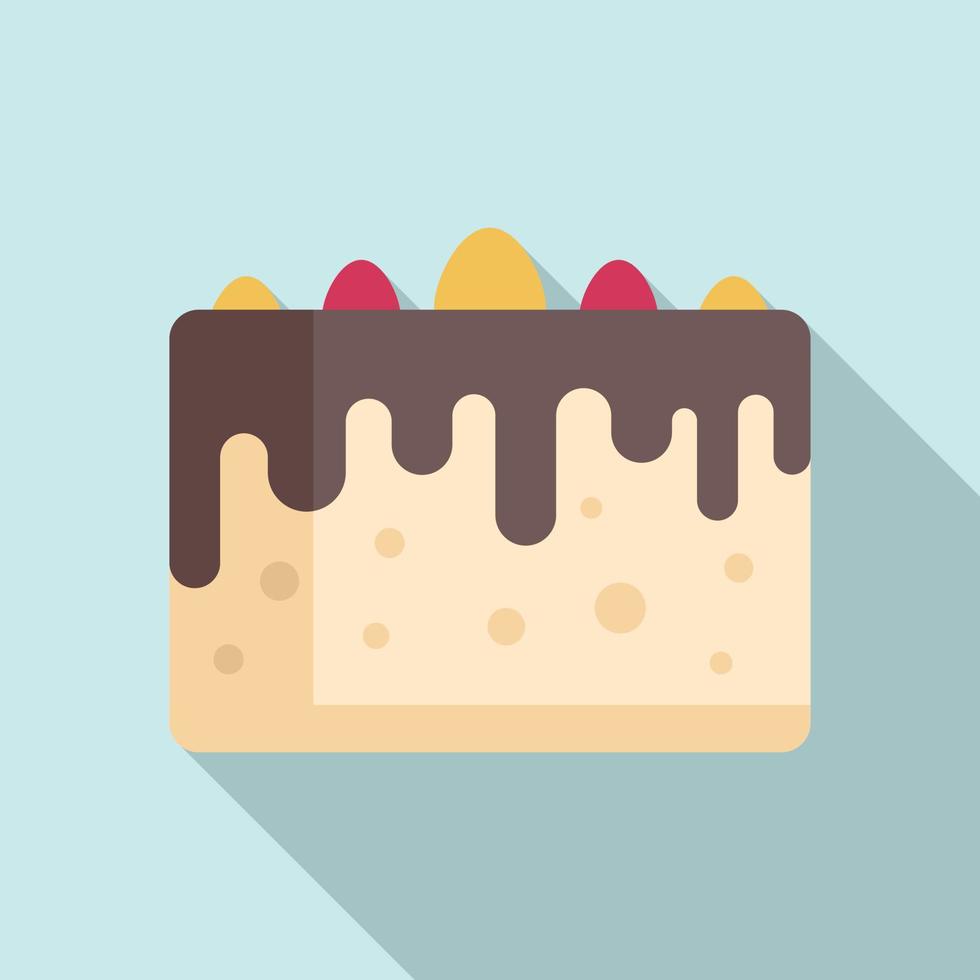 Fruit cake icon flat vector. Sweet cream vector
