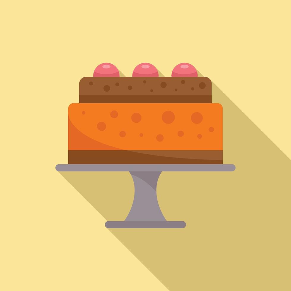 Party cake icon flat vector. Birthday anniversary vector