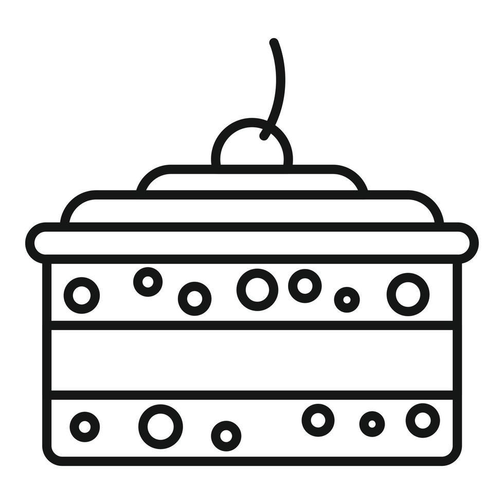 Muffin cake icon outline vector. Happy anniversary vector