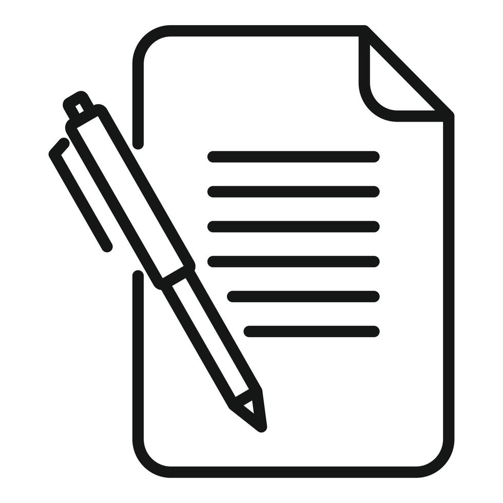 Memo writing icon outline vector. Text message vector