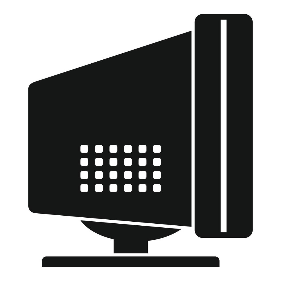 Old monitor icon simple vector. Computer display vector