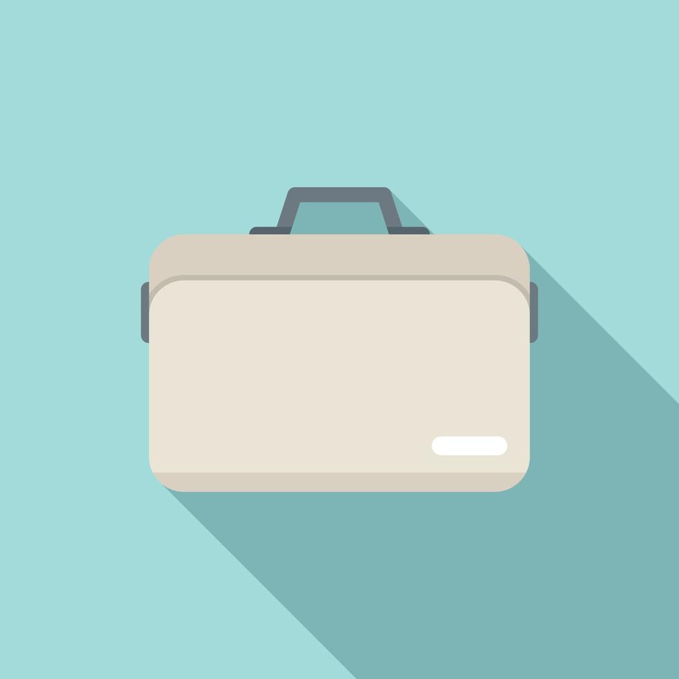 Laptop briefcase icon flat vector. Case bag vector