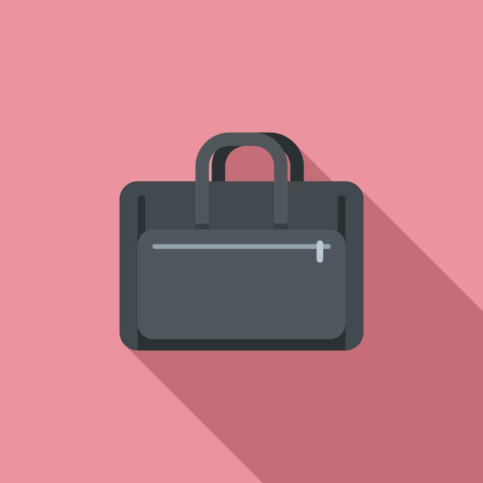 Laptop case icon flat vector. Briefcase bag vector