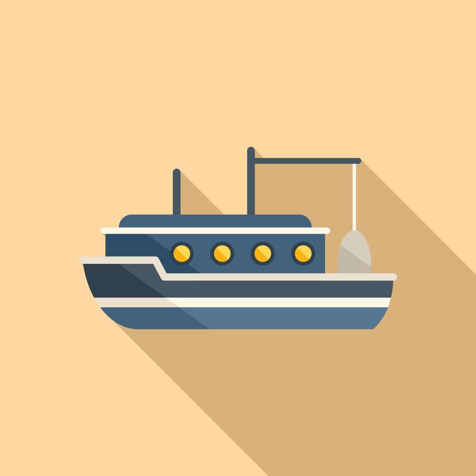 Trawler boat icon flat vector. Sea vessel vector