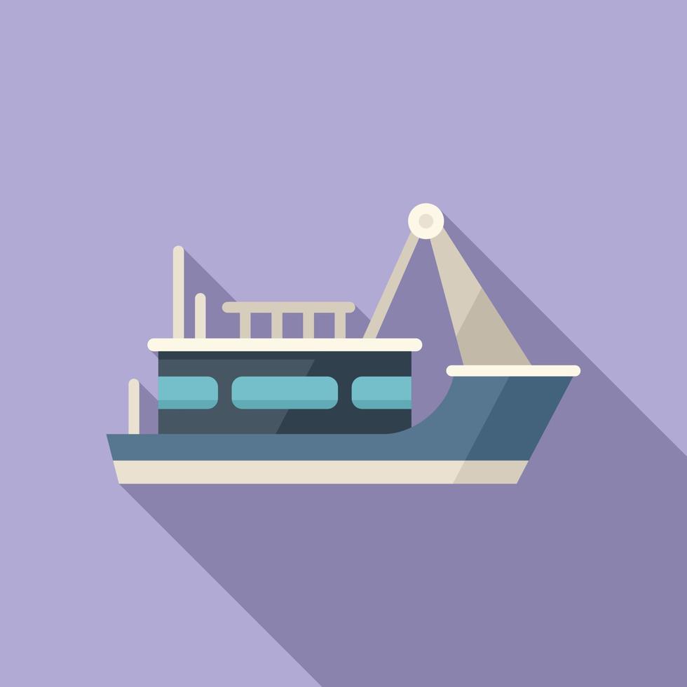 vector plano de icono de barco de pescado de vela. barco de mar