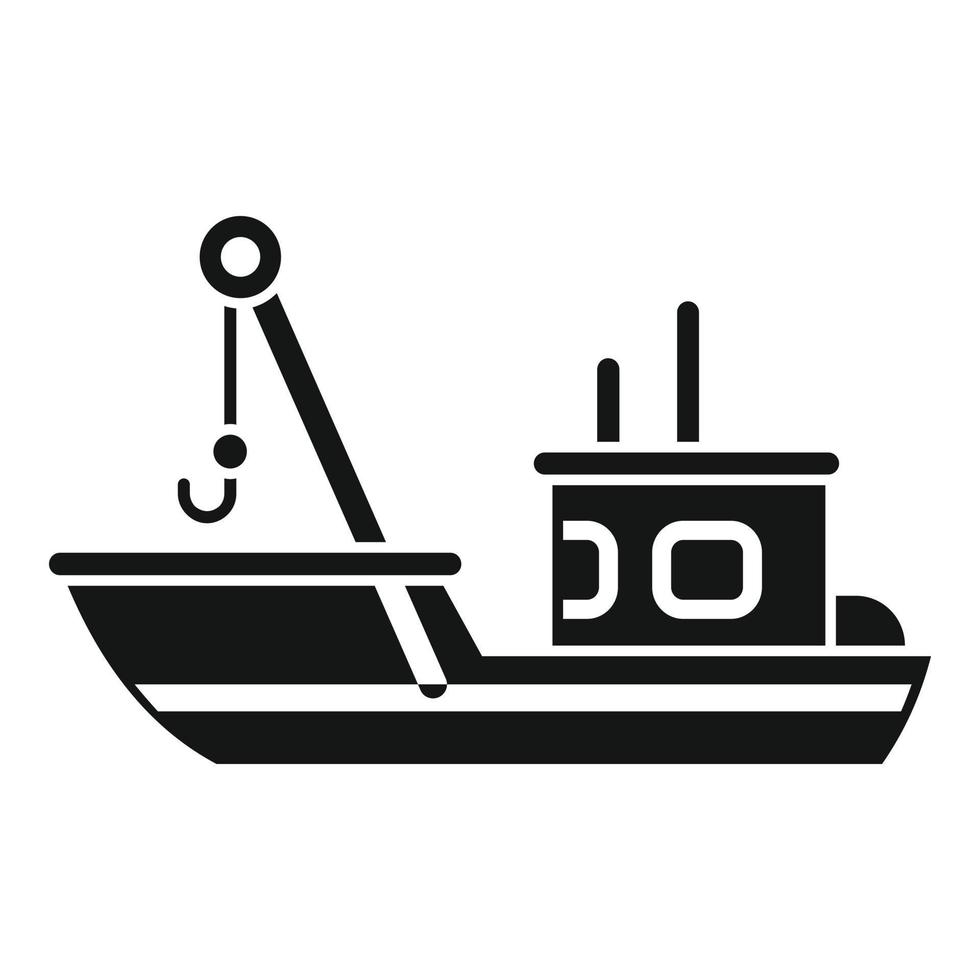 Fish boat net icon simple vector. Sea vessel vector