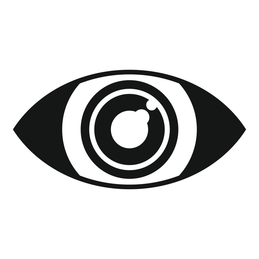 Angry eye icon simple vector. Optical lens vector