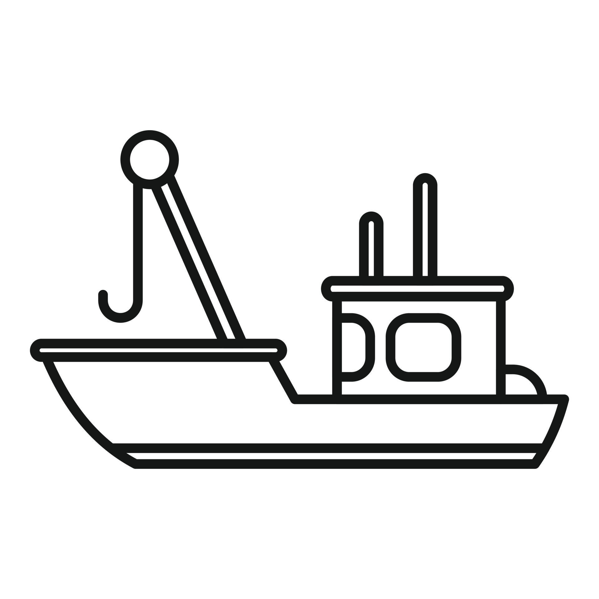 Fish boat net icon outline vector. Sea vessel 15108464 Vector Art at  Vecteezy