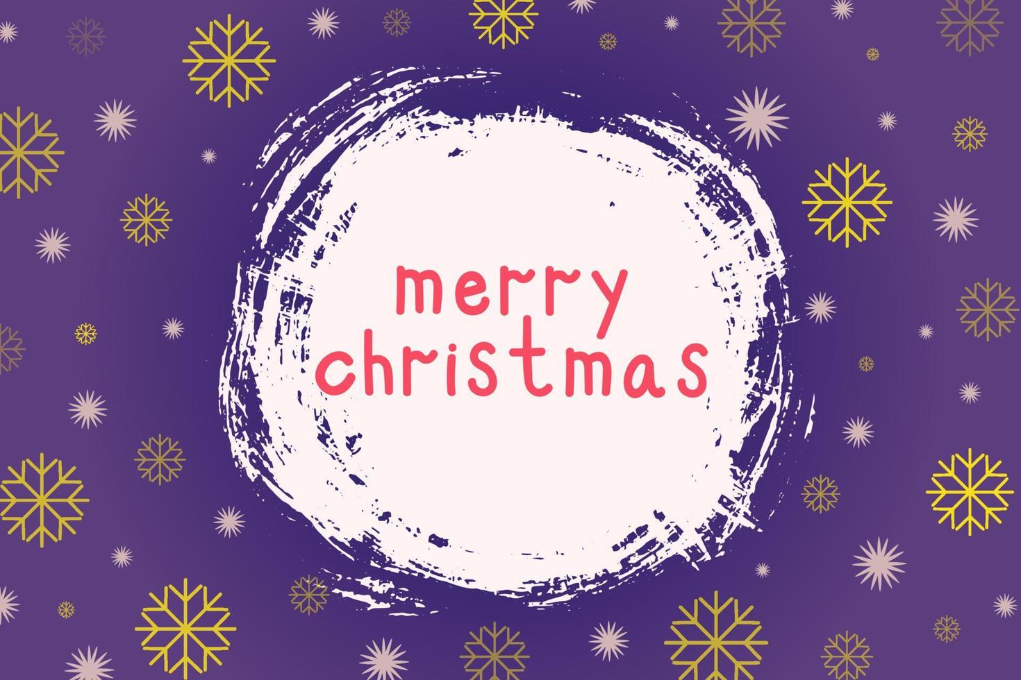merry christmas on dark purple horizontal snowflake background vector
