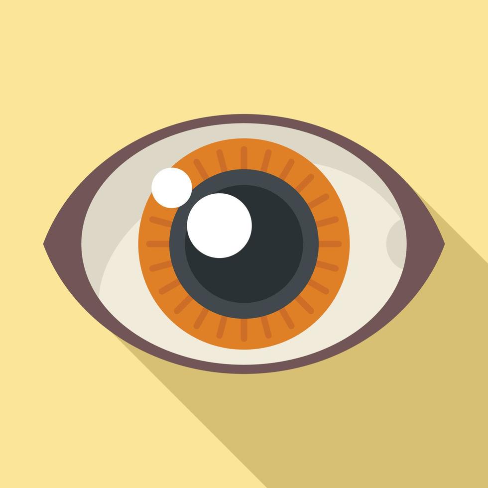 Big eye icon flat vector. View look vector