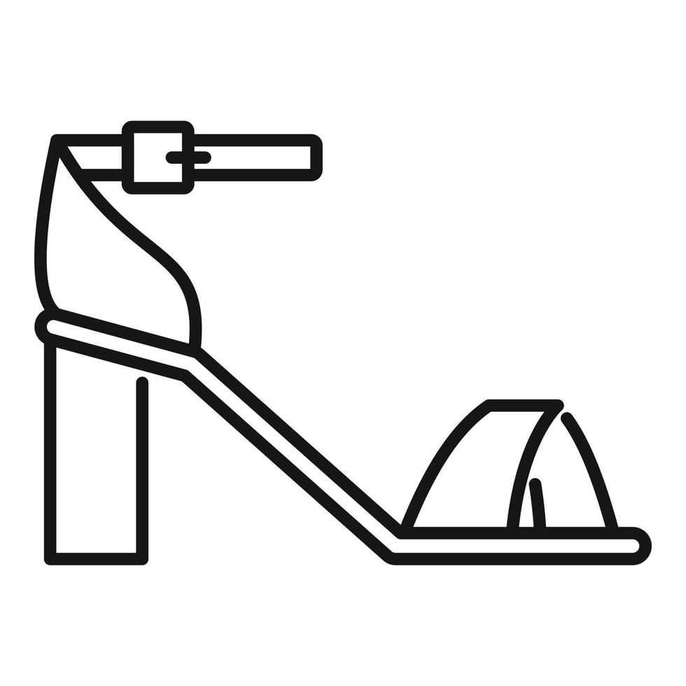 vector de contorno de icono de sandalia informal. calzado mujer