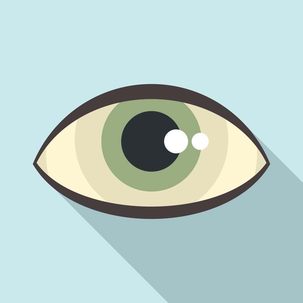 Eye emblem icon flat vector. View pictogram vector