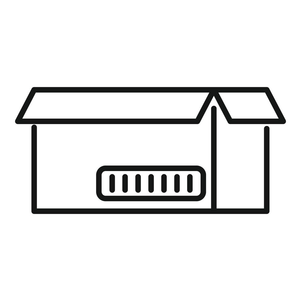 Box tool icon outline vector. Carton box vector