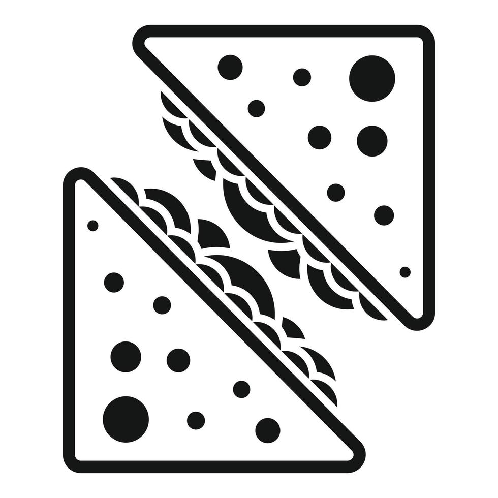 vector simple de icono de sándwich casero. almuerzo comida