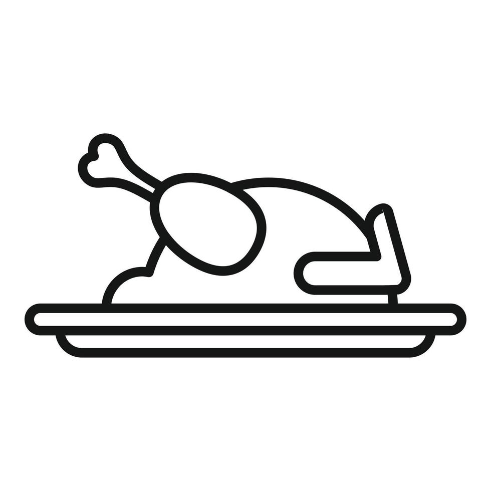 Chicken lunch icon outline vector. Meal school vector