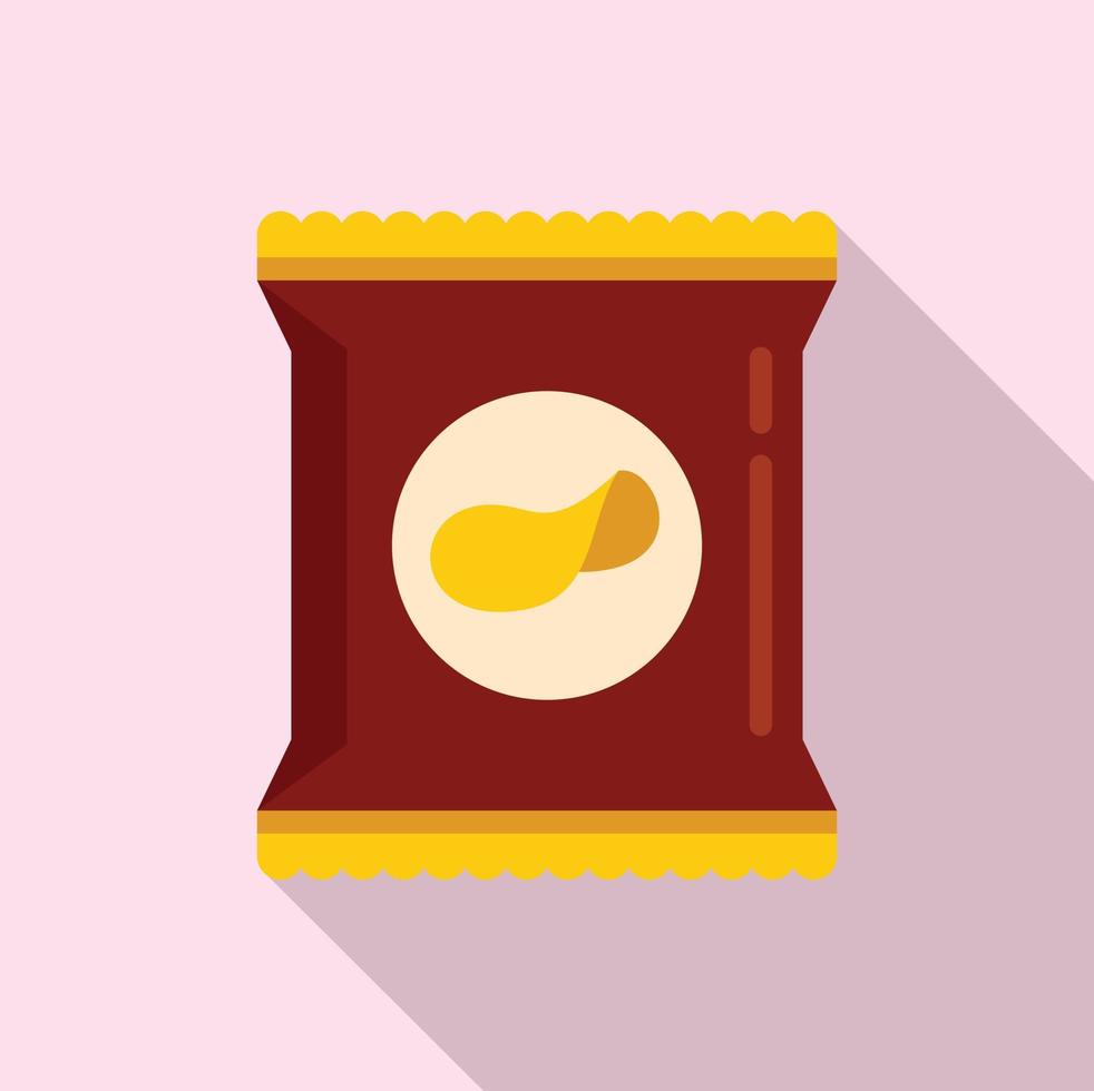 Chips pack icon flat vector. Granola food vector