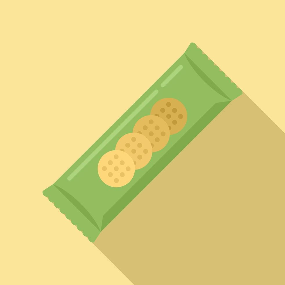 Candy snack bar icon flat vector. Cereal nut vector