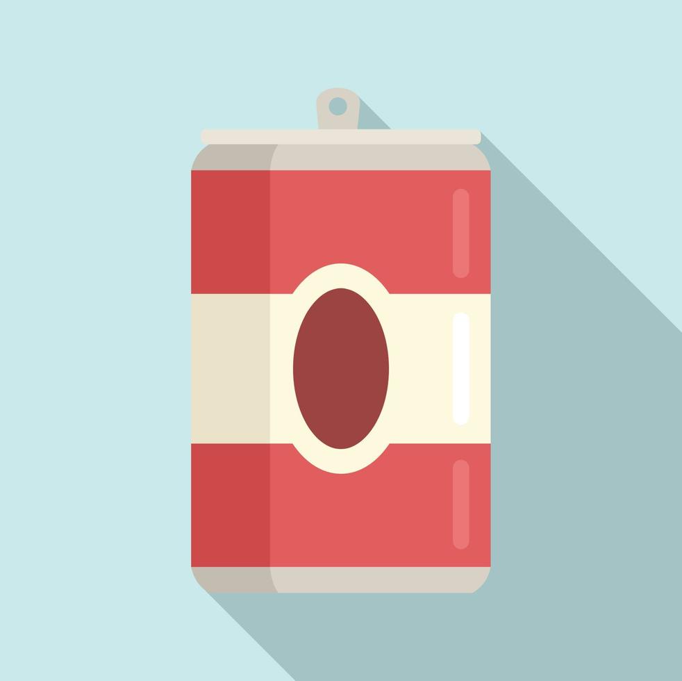 Tin can drink icon flat vector. Food snack vector