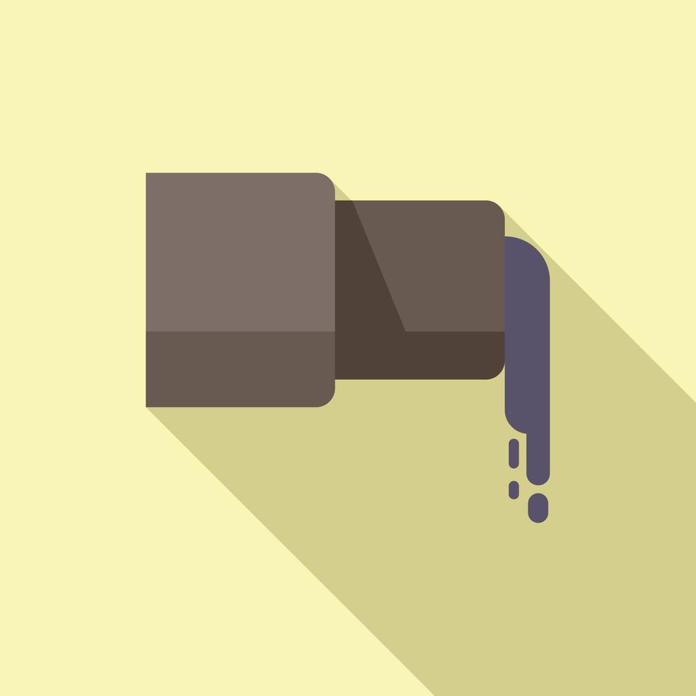 Pollution pipe icon flat vector. Global disaster vector