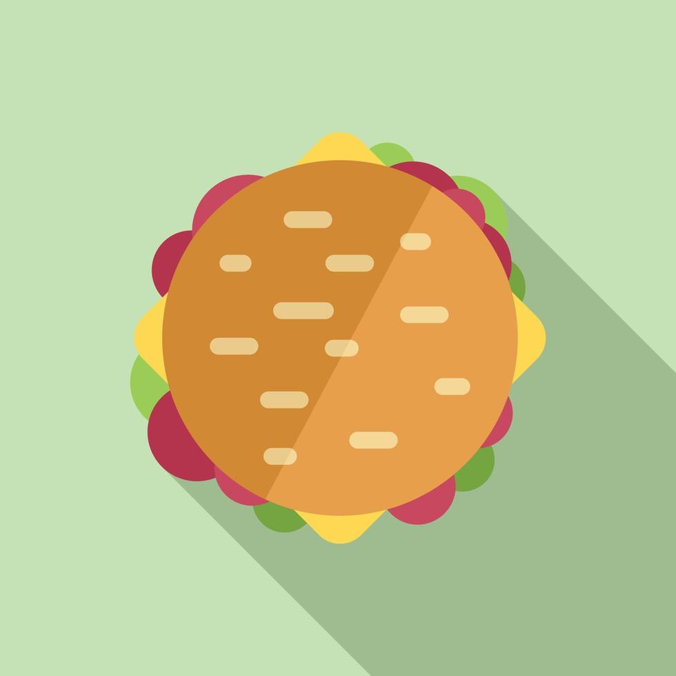 icono de hamburguesa de almuerzo vector plano. cena de comida