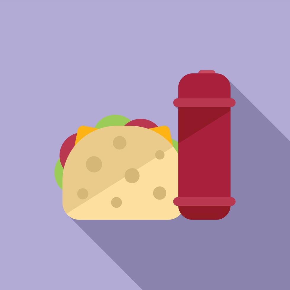 Drink product lunch icon flat vector. Healthy dinner vector