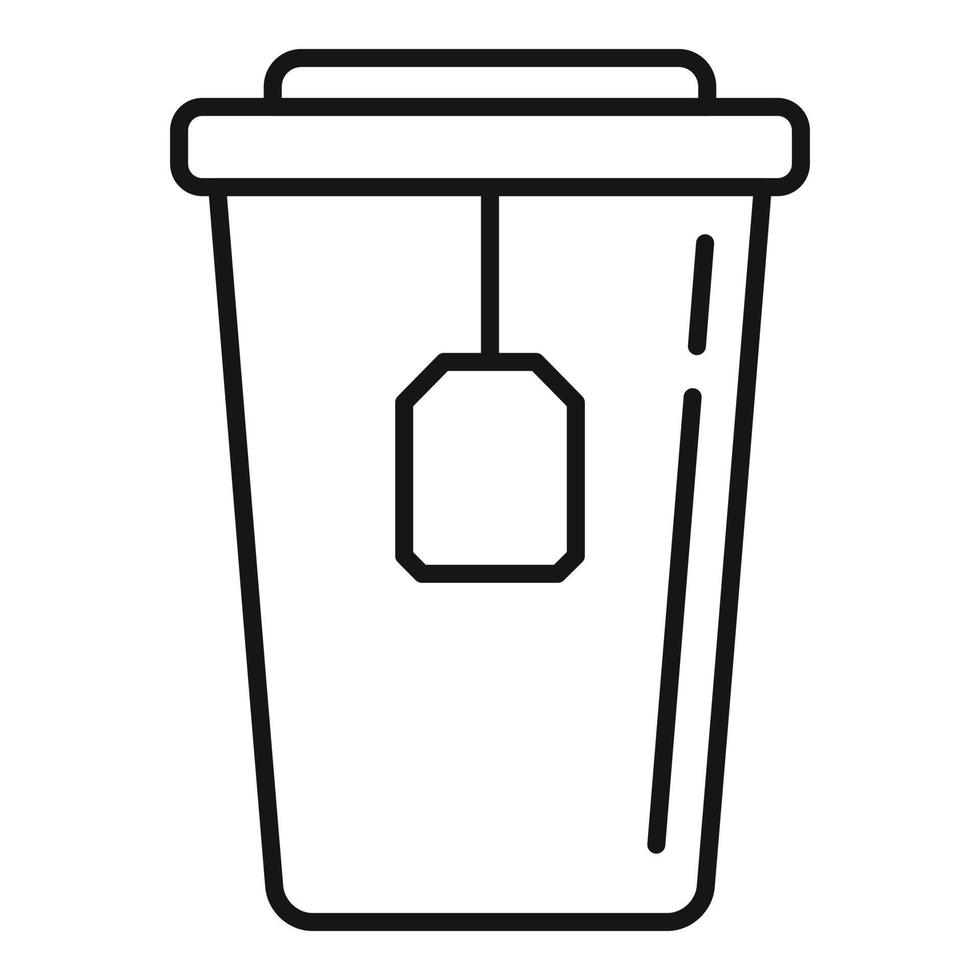 Plastic tea cup icon outline vector. Hot drink vector