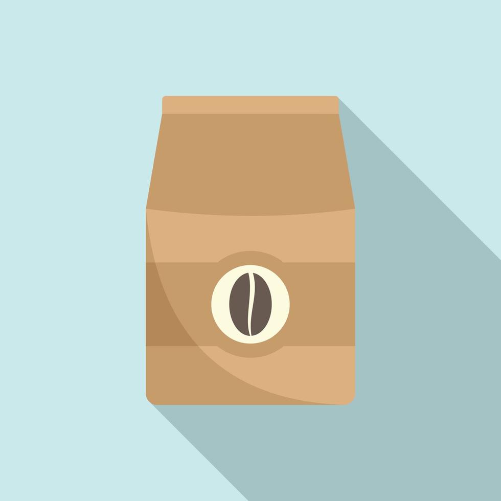 Coffee bean pack icon flat vector. Espresso cup vector